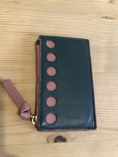 Boden Small Card And Coin Purse /wallet With Zip Leather Outer Cotton Lining