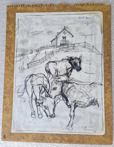 Pencil sketch farmland - sketch, /