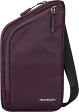 Travelon: World Travel Essentials Slim Crossbody Bag One Size, Blackberry 