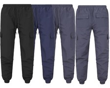 Mens Cargo Trousers Zip Pockets Jogging Bottom Sport Gym Work Wear S-2XL New
