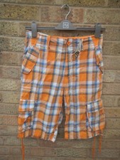 MENS ORANGE/BLUE CHECK CARGO