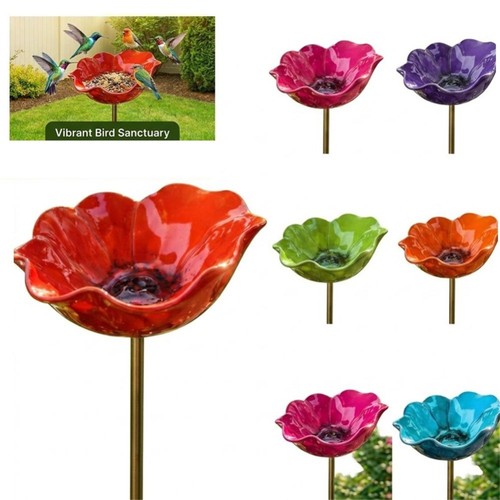Bird bath garden stake iron - bird,