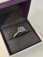 Engagement Ring. White Gold Lovely Ring. Cluster Of Diamonds Beautiful Ring 