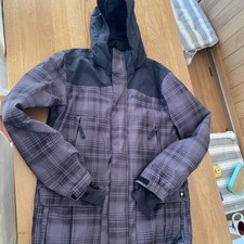 Protest Ski Jacket Mens Medium Waterproof 10,000m  Black Grey Check