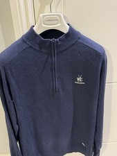 KJUS Men’s Half Zip Top Worplesden Golf Club Blue In Large Excellent Condition