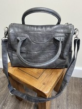 Tu Dark Grey Mock Croc Leather
