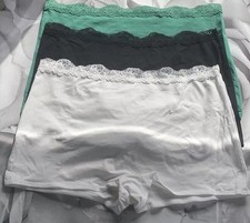 3PCS Women CD TV Cotton Boy Shorts Panties Briefs French Knickers  Size 14