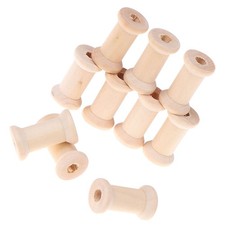 10Pcs Wooden Bobbins Spools Reels Organizer For Sewing Ribbons Twine Wood CrH Je