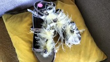 Strappy Sandals Yellow Feathers Size 5. Never Been Worn