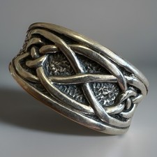 STUNNING 925 Sterling Silver Celtic Design Wedding Band Ring Size P1/2 9.5mm