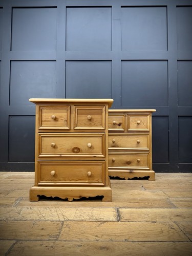 Pair rustic pine bedside - pine,