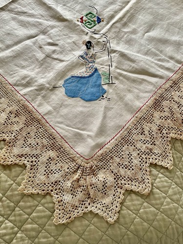 Vtg embroidered appliqué card - vtg,