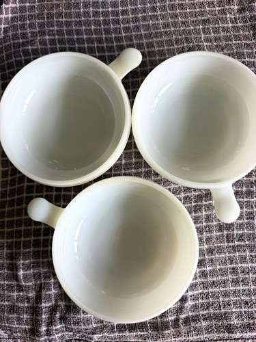 Vintage milk glass soup - vintage, bowls