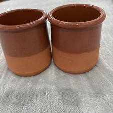 Used 2 Terracotta Clay Pots By C. Meridiano Vila. Real In Excellent Condition