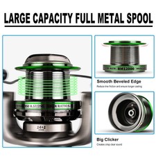 1-Spinning Fishing Reel 14+1BB 15KG Max Drag Power Metal Spinning Reel AGSJ
