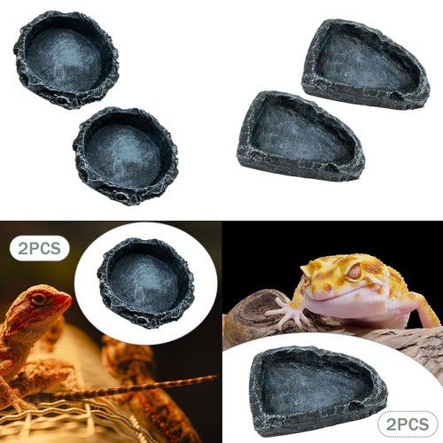 Reptile water dishes food - 2x,