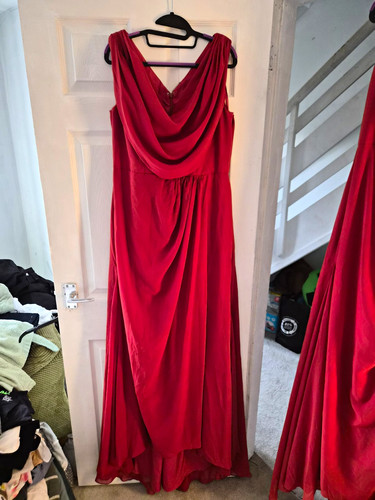 Burnt orange chiffron maxi - orange,
