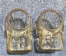 Antique Domed Glass Bird Seed Feeder Caperns x 2