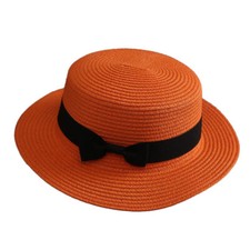 VDL WOMENS Straw Hat Summer Beach Sun Top Hat Ladies Foldable Bowknot Fedora Hat