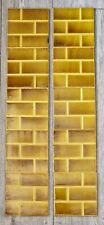 Antique Set of Fireplace Tiles Mustard Yellow Brick Effect C1900