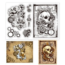 Clear stamps steampunk skull - stamps,