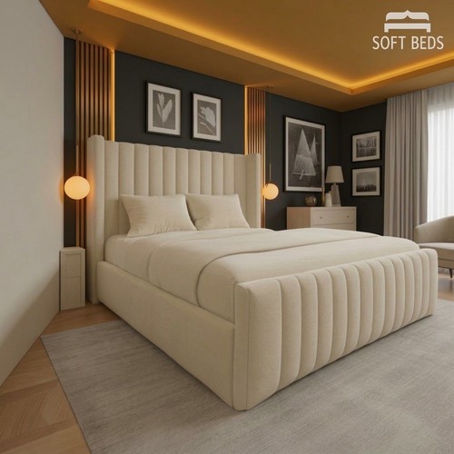 Winged panel bed frame plush - bed,