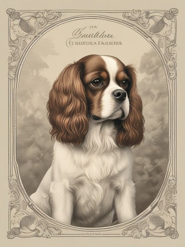 Cavalier king charles - king, vintage