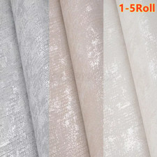 Plain Color Concrete Effect Industrial Shimmer Metallic Textured Wallpaper 5Roll