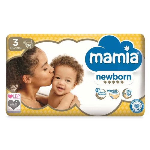Mamia newborn nappies - newborn, pack
