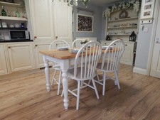Solid pine dining table & 4