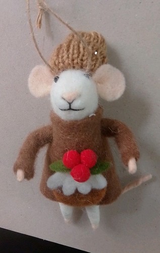 Felt mouse christmas pud - christmas,