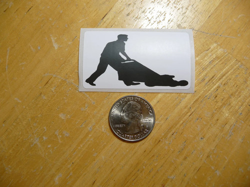Push mower man sticker - push,