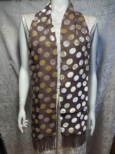 Sheer brown polka dot - brown,