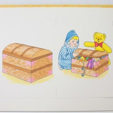 Andy Pandy & His Toy Box book illustration art painting original vintage #1 