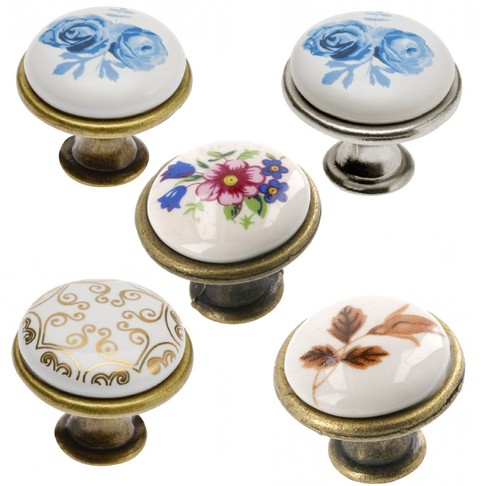 Multi coloured ceramic knobs