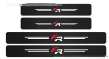 Seat FR Badge Carbon Fibre Plate Door Sill Protector Guard Stickers Leon Ibiza 