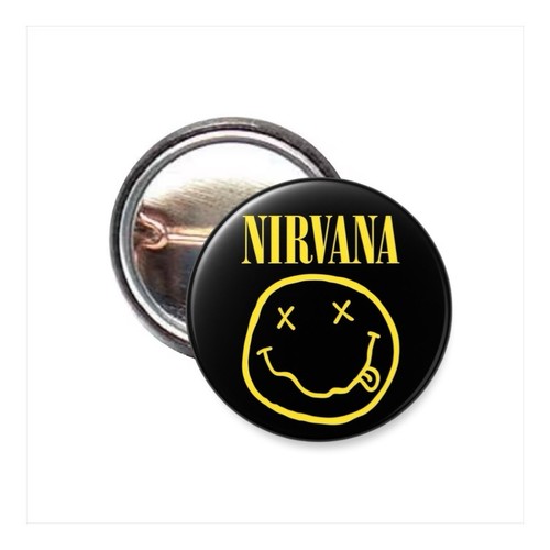 Nirvana smiley face 25mm pin - smiley,