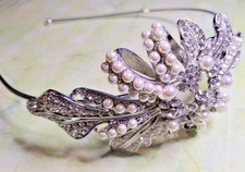 Silver Pearl Crystal Hairband