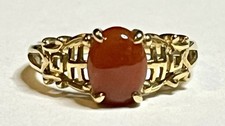 14K Gold Red Coral Ring
