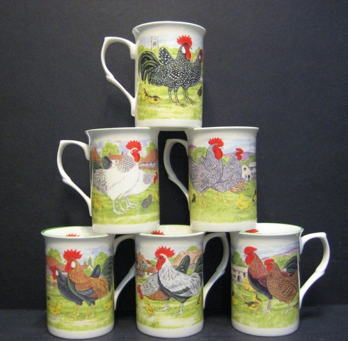 Set mugs hens cockerel - 6/3,