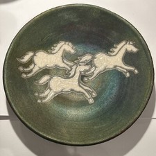 Raku Pottery Plate Bowl Jeremy