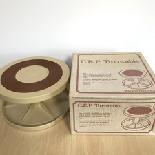 Plastic Turntable Cake Icing Crafts Food Quality Slip Resistant 9" Vintage NEW