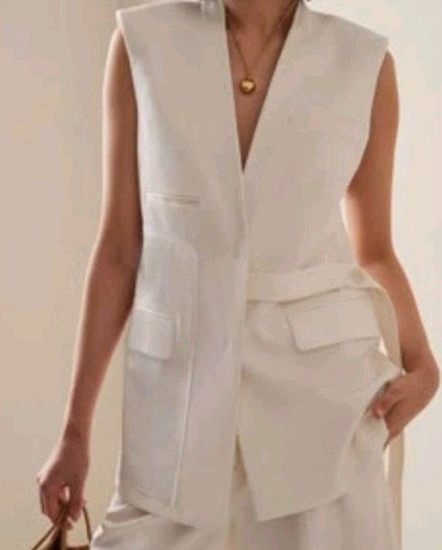 Zara cream linen longline - linen,