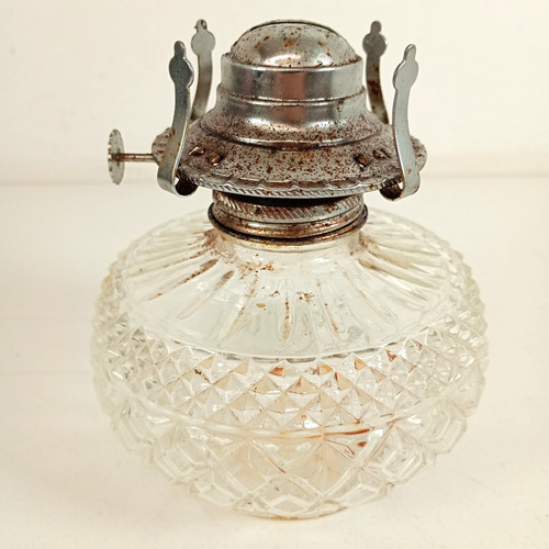 Clear cut glass antique oil - antique,