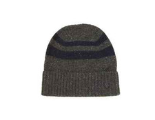 Fred Perry Tipped Stripe Grey Beanie Hat - Brand New With Tags