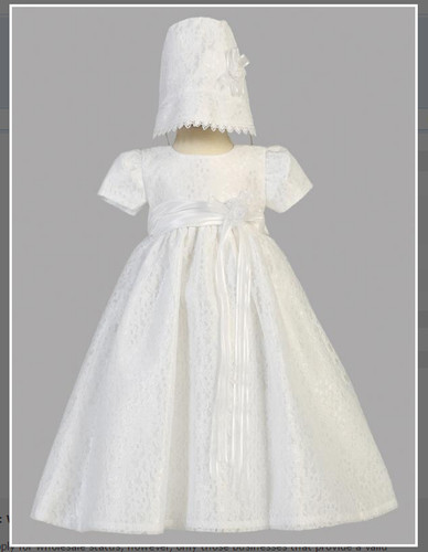 White lace overlay christening