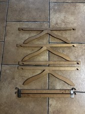 Antique Wooden Hangers For Old Steamer Trunk Wardrobes - Set of 6