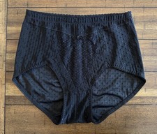 Sz 8 Vintage 90's Panties Enchanted Pin Up 50s Brief Shaper Sissy Knickers Black