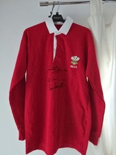 Signed Gareth Edwards, JPR Williams and Phil Bennett Wales Rugby Shirt