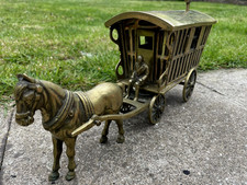 Antique vintage brass horse - brass, &